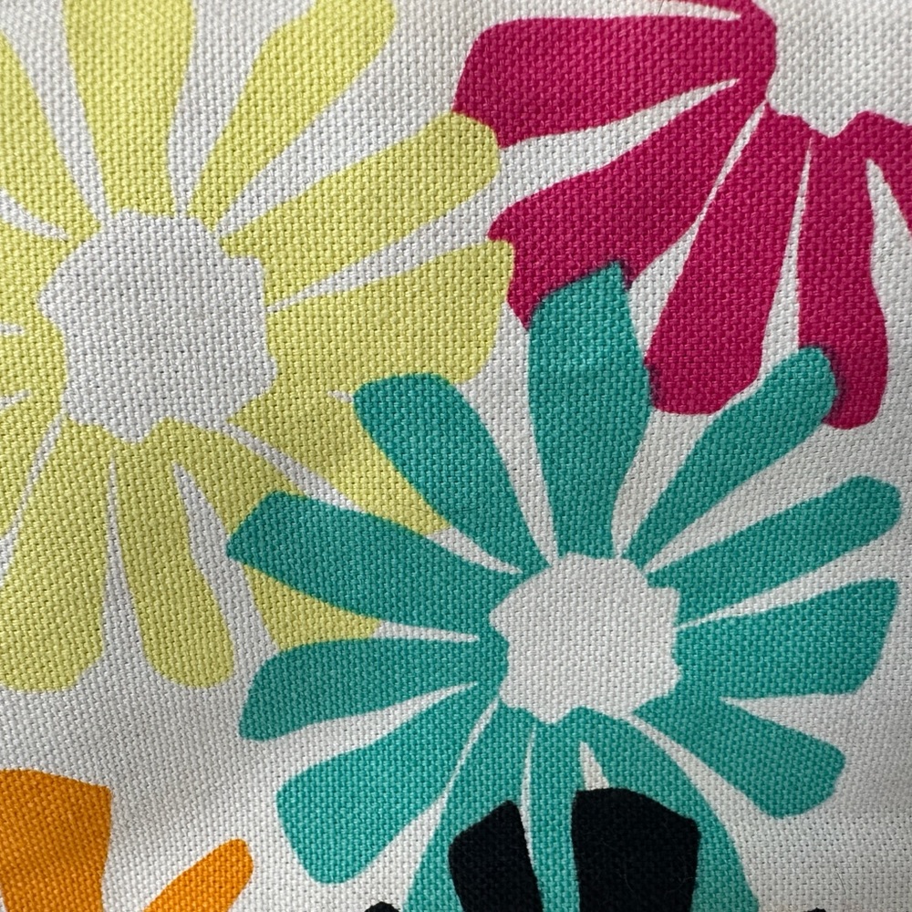 Thirty-One 31 Colorful Daisy Flower Print Lunch Beach Tote Canvas Purse